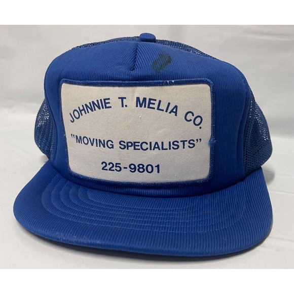 MOVING SPECIALISTS Other - JOHNNIE MELIA CO. MOVING SPECIALISTS CAP HAT VINTAGE BLUE